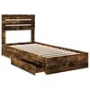 vidaXL Lit de Rangement Ch&ecirc;ne fum&eacute; 75 x 190 cm Bois d'ing&eacute;nierie