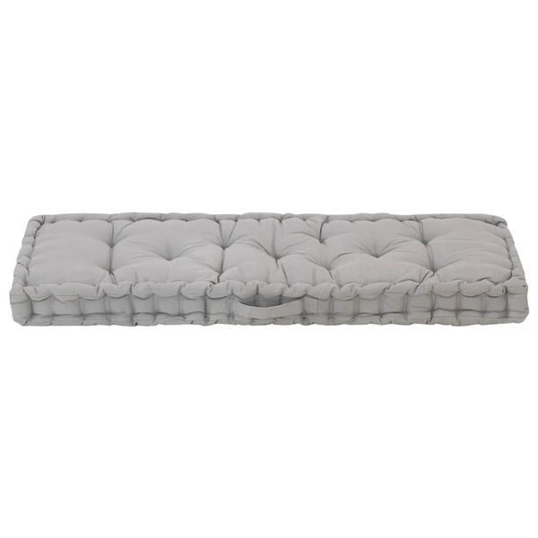 vidaXL Coussin de plancher de palette Coton 120x40x7 cm Gris