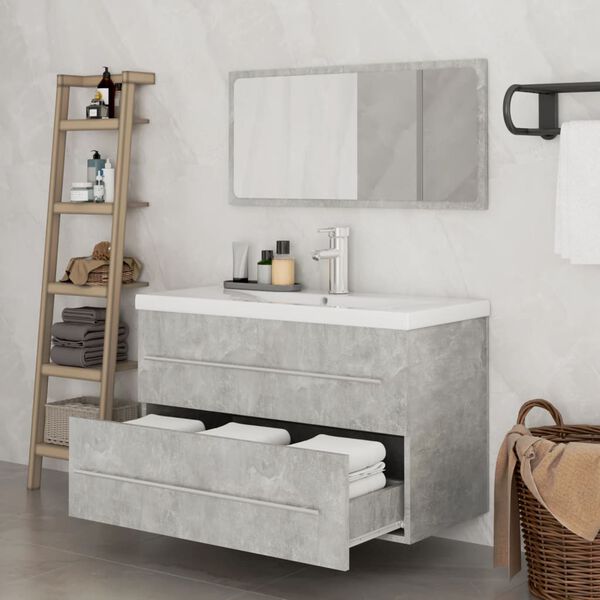 vidaXL Ensemble de meubles de salle de bain 3 pcs Gris b&eacute;ton