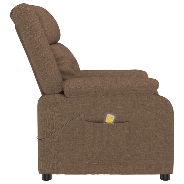 vidaXL Fauteuil de massage Marron Tissu
