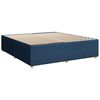 vidaXL Sommier &agrave; lattes de lit avec matelas Bleu 200x200 cm Tissu