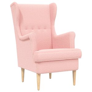 vidaXL Fauteuil Rose Boucl&eacute;