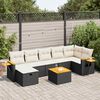 vidaXL Salon de jardin 7 pcs avec coussins noir r&eacute;sine tress&eacute;e