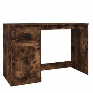vidaXL Bureau avec tiroir ch&ecirc;ne fum&eacute; 115x50x75 cm bois d'ing&eacute;nierie