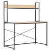 vidaXL Bureau d'ordinateur Noir et ch&ecirc;ne 120 x 60 x 138 cm