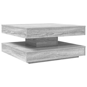 vidaXL Table basse rotative &agrave; 360 degr&eacute;s sonoma gris 70x70x34,5 cm