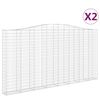 vidaXL Paniers &agrave; gabions arqu&eacute;s 2 pcs 400x30x200/220 cm Fer galvanis&eacute;
