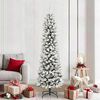 vidaXL Sapin de No&euml;l artificiel Blanc 210 cm PVC, m&eacute;tal et plastique
