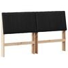 vidaXL T&ecirc;te de lit capitonn&eacute;e Noir 150 cm Pin massif