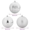 vidaXL Ensemble de Boules de Noël 4 pcs Argent Plastique