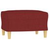vidaXL Canap&eacute; &agrave; 3 places avec repose-pieds Rouge bordeaux 180 cm Tissu