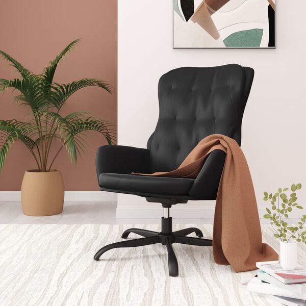 vidaXL Chaise de relaxation Noir Similicuir