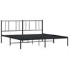 vidaXL Cadre de lit m&eacute;tal sans matelas avec t&ecirc;te de lit noir 193x203cm