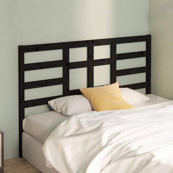vidaXL Tête de lit Noir 166x4x104 cm Bois massif de pin