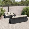 vidaXL Salon de jardin 8 pcs avec coussins noir r&eacute;sine tress&eacute;e