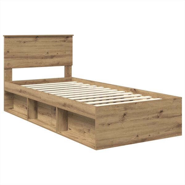 vidaXL Cadre de lit Ch&ecirc;ne artisan 100 x 200 cm Bois d'ing&eacute;nierie