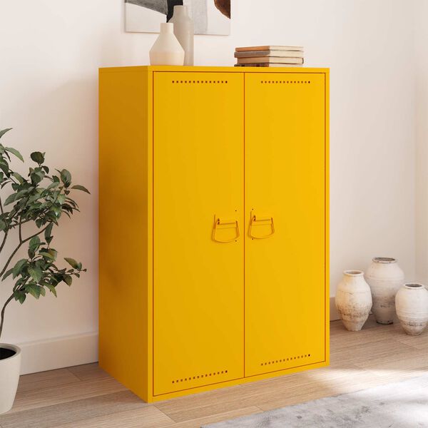 vidaXL Poign&eacute;es de Cabinet 2 pcs Moutarde 85 x 45 mm M&eacute;tал