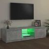 vidaXL Meuble TV avec lumi&egrave;res LED gris b&eacute;ton 140x40x36 cm