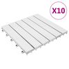 vidaXL Carreaux de terrasse 10 pcs Blanc 30x30 cm Bois d'acacia solide