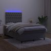 vidaXL Sommier &agrave; lattes de lit matelas et LED Gris fonc&eacute; 120x200 cm