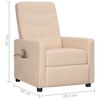 vidaXL Fauteuil de massage Crème Tissu