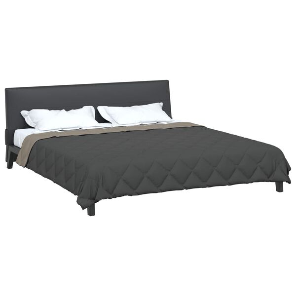 vidaXL Duvet d'&eacute;t&eacute; simple Gris clair et anthracite 240 x 200 cm