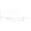 vidaXL Cadre de lit m&eacute;tal sans matelas et t&ecirc;te de lit blanc 160x200 cm