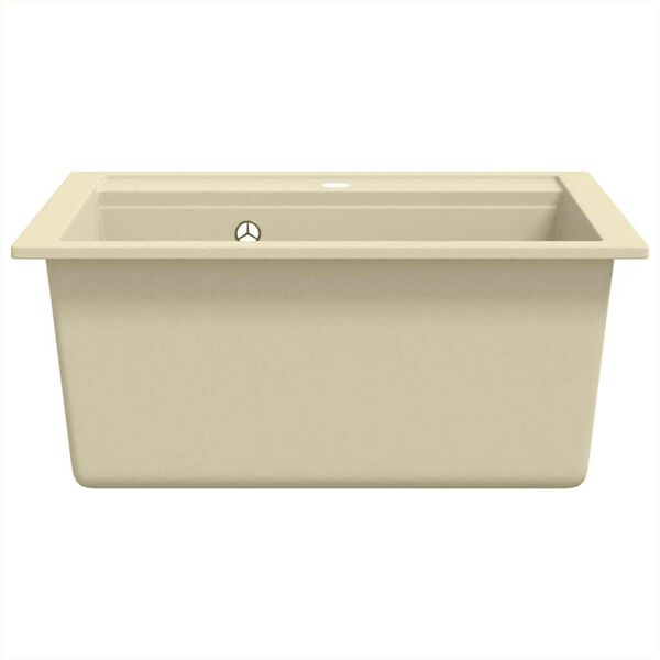 vidaXL &Eacute;vier de cuisine Granit Seul lavabo Beige