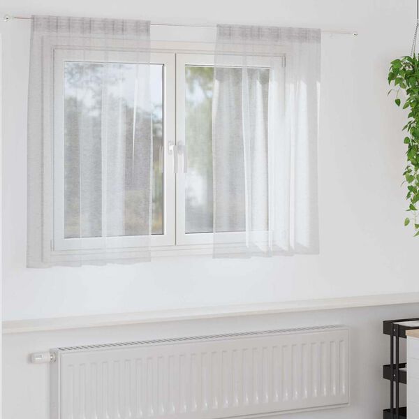 vidaXL Rideau en Voile 2 pcs Gris clair 140 x 140 cm Polyester