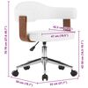 vidaXL Chaise pivotante de bureau Blanc Bois courbé et similicuir