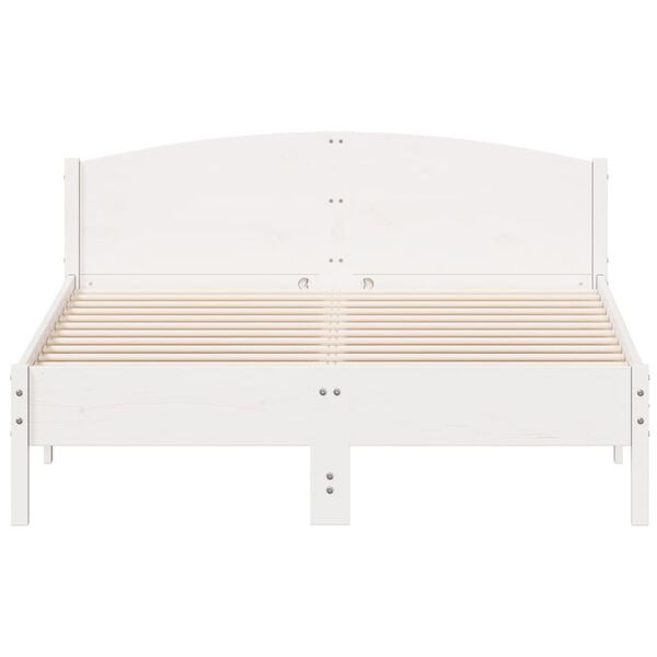 vidaXL Cadre de lit sans matelas blanc 150x200 cm bois de pin massif