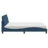 vidaXL Lit avec matelas bleu 160x200 cm tissu