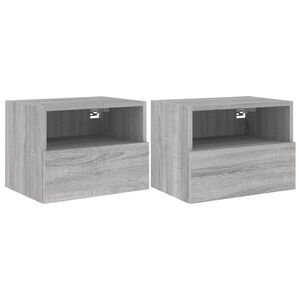 vidaXL Meubles TV muraux 2pcs sonoma gris 40x30x30cm bois d'ing&eacute;nierie