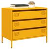 vidaXL Buffet jaune moutarde 68x39x58,5 cm acier lamin&eacute; &agrave; froid