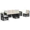 vidaXL Ensemble de canap&eacute; de jardin 7 pc Noir et blanc cr&egrave;me polyrotin