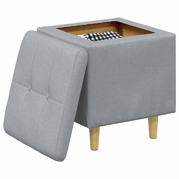 vidaXL Ottoman avec rangement Gris clair 40 x 40 x 45 cm tissu