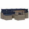 vidaXL Ensemble de canap&eacute; de jardin 7 pc gris et bleu marine