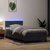 vidaXL Sommier &agrave; lattes de lit et matelas et LED gris fonc&eacute; 80x210 cm velours