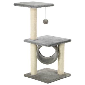 vidaXL Arbre &agrave; chat avec griffoirs en sisal 65 cm Gris
