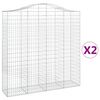 vidaXL Paniers à gabions arqués 2 pcs 200x50x200/220 cm Fer galvanisé