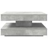 vidaXL Table basse rotative à 360 degrés gris béton 70x70x34,5 cm
