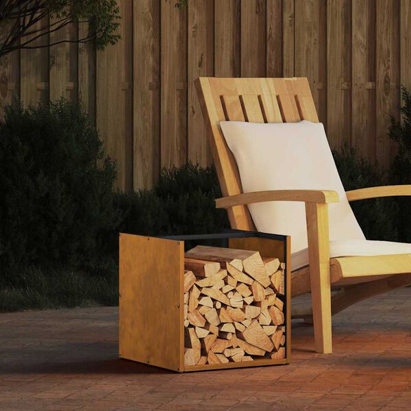 VidaXL &Eacute;tag&egrave;re &agrave; bois 40x40x40 cm acier r&eacute;sistant aux intemp&eacute;ries