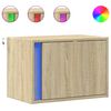 vidaXL Tables de chevet murales avec lumi&egrave;res LED 2 pcs ch&ecirc;ne sonoma