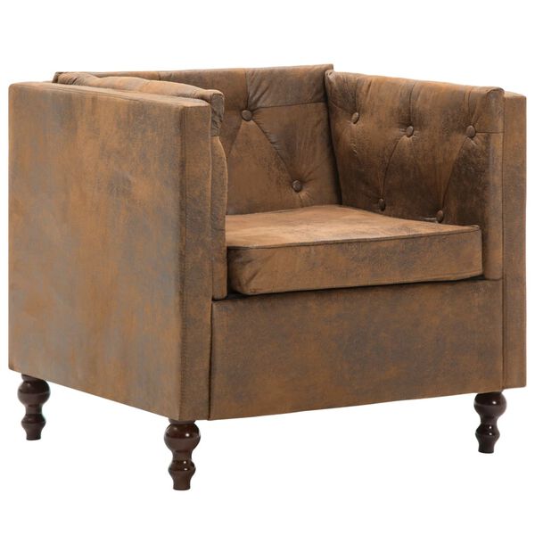 vidaXL Ensemble de canap&eacute;s &agrave; 2 places Rev&ecirc;tement en tissu Marron