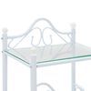 vidaXL Tables de chevet 2 pcs Acier et verre tremp&eacute; 45x30,5x60cm Blanc