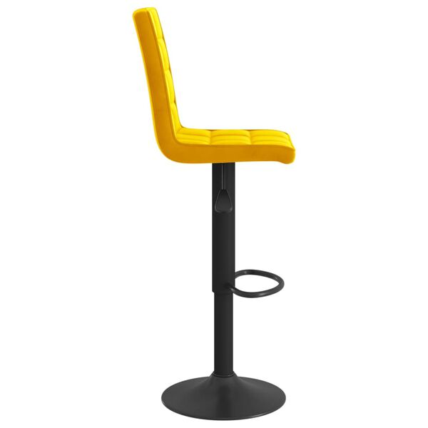 vidaXL Tabouret de bar Jaune moutarde Velours