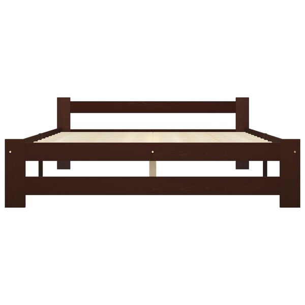vidaXL Cadre de lit avec 2 tiroirs Marron foncé Bois de pin 180x200 cm