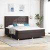 vidaXL Lit &agrave; Ressorts avec matelas Marron fonc&eacute; 180 x 200 cm tissu
