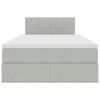 vidaXL Lit de Rangement avec matelas Gris clair 120 x 190 cm Velours