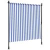 vidaXL Store roulant d'ext&eacute;rieur bleu et blanc 150x270 cm tissu acier